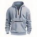 Pure European Size Cross-Border Clothing Men's New Autumn Winter Trendy Zipper Hood Sweatshirt Fleece_viptrois.com