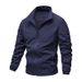 Men's Lightweight Hooded Jacket With Stand Collar - Slim Fit Casual Sports Coat For Fall & Spring (Black, Dark Gray, Navy, Khaki, Army Green)_viptrois.com