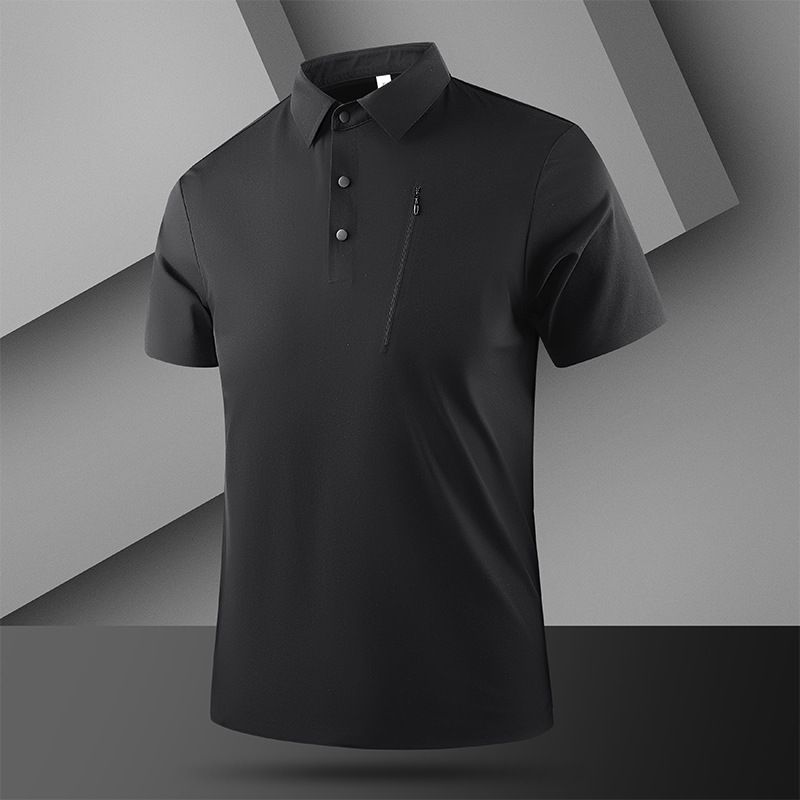 Men's Clothing High Quality New Summer Ice Silk Seamless Polo Shirt Short Sleeve Men's Business Lapel Casual Versatile T Shirt Men_viptrois.com