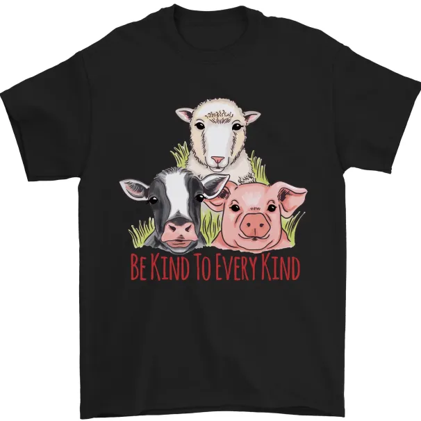 Vegan Kind To Ever Kind Vegetarian Mens T-Shirt Mens Womens Tees Top 100% Cotton_viptrois.com