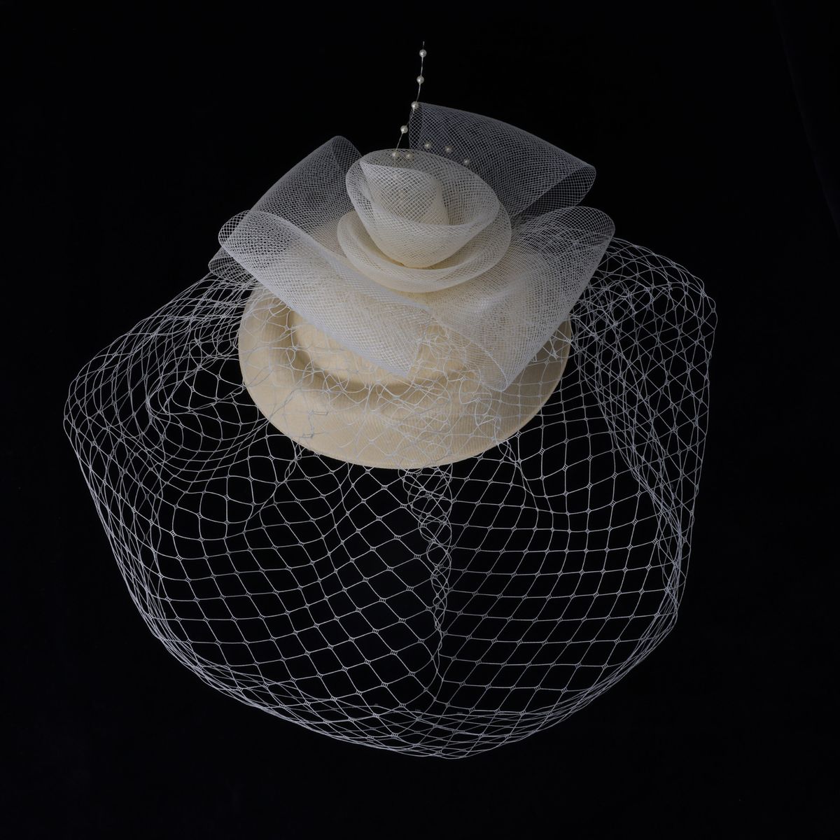 Retro Bridal Headdress - Mesh Hair Accessories With Small Hat & Headband (Stage Performance Hairpin, Vintage Style Hair Decor)_viptrois.com