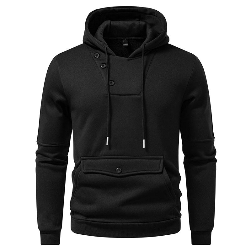 Men's Clothing Zip-Up Hoodie – Vintage Washed Polyester Pullover With Oversized Patch Pockets & Adjustable Hood (S-2XL) | British-Inspired Streetwear_viptrois.com