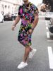 Unbeatable Quality Summer Men's Mesh Round Neck T-shirt+shorts Two-piece Printed Sports And Casual Short Sleeved Set For Men_viptrois.com