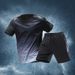 Men's Clothing Ice Silk Quick Drying Clothes Fitness T Shirt Running Short Sleeved Shorts Training Clothes_viptrois.com