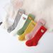 Children's Socks Spring And Autumn Style Mid Tube Socks Little Girl Three Dimensional Love Girl Baby Solid Color Vertical Striped Calf Socks_viptrois.com