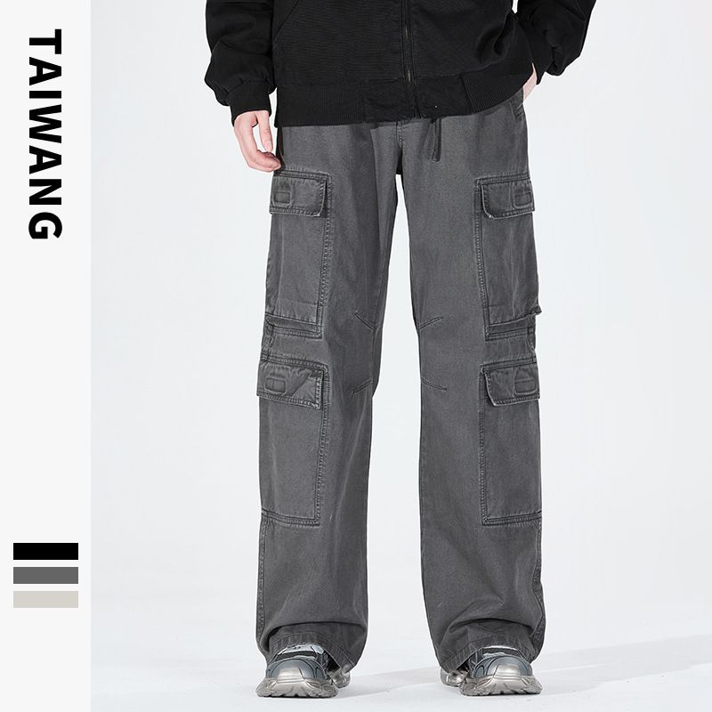 Men's Clothing Men's Wear 2024 Fashion Brand Casual Men's Clothing Dyed Multi Pocket Trousers Loose Floor Mopping Pants Men_viptrois.com
