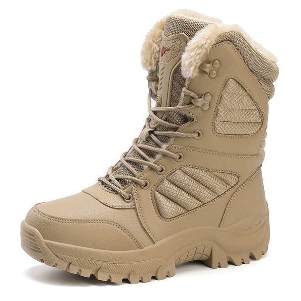 New Snow Men's Outdoor Skiing Warm Shoes Waterproof Cold Proof Windproof High Top Cotton Boots_viptrois.com