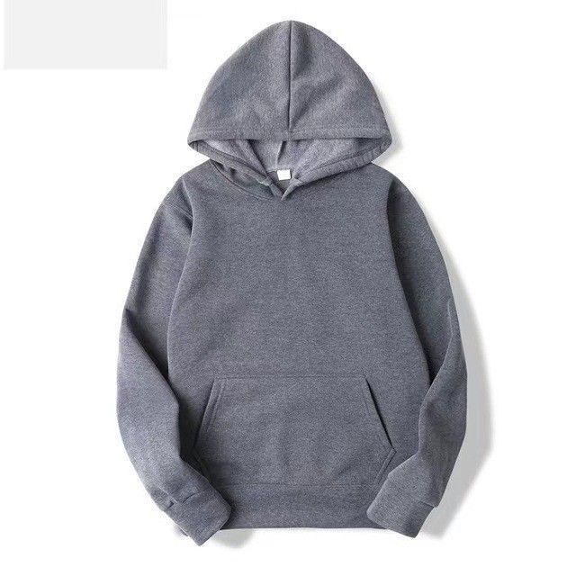 Men's Clothing Solid Color 220g Fabric Hooded Sweatshirt, Unisex Casual Trendy Hoodie, Loose Fit._viptrois.com