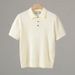 Men's Clothing Men's High Quality Striped Collar Knit T-Shirt Breathable Shirt Casual Versatile Short Sleeve Summer Top_viptrois.com