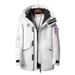 Men's & Women's Long Down Jacket With Hood, Waterproof Winter Coat, 600FP White Duck Feather, Windproof Parka For Extreme Cold -30℃_viptrois.com