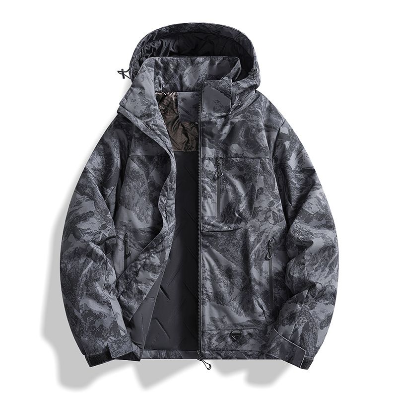 Men's Clothing Graphene Winter Coat With Detachable Hood, Windproof & Thermal Insulated, Thickened Outdoor Sports Jacket For Cold Weather_viptrois.com