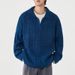 2025 Retro Lazy Twisted Texture Two-Piece Turn-Down Collar Pullover Sweater Men Loose Spliced Knitted Cardigan_viptrois.com