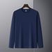 230g Autumn Pure Cotton Long Sleeve T-Shirt Men Round Neck Heavyweight Solid Color Simple Top Base Shirt Wholesale Logo_viptrois.com