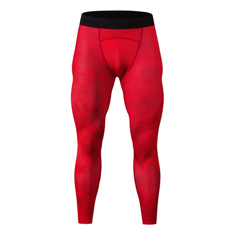 Men's Clothing Snake pattern fish scale sports tights trousers men quick-drying stretch fitness running tights_viptrois.com