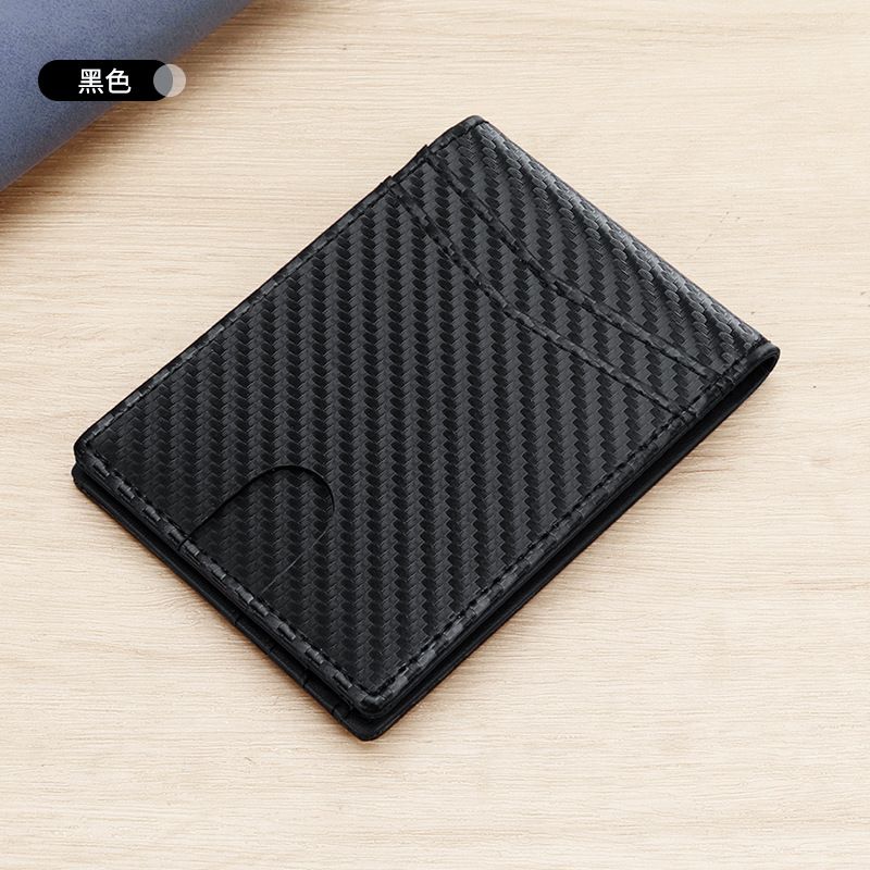 Men's Wallet Card Cases Men's Small Wallet Carbon Fiber Texture Dollar Clip Anti Magnetic RFID Wallet_viptrois.com
