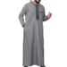Men's Clothing Robe Long Sleeve Embroidery Hooded Zipper Islamic Loose Casual Men's Robe_viptrois.com