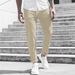 Men's Clothing autumn and winter new casual slim fit nine point pants solid color casual pocket pants_viptrois.com