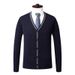 Men's Wool Blend V-Neck Cardigan Sweater - Stylish Casual Long Sleeve Vest Coat For Fall (Plaid & Camouflage Patterns)_viptrois.com