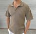 Polo Shirt Lapel Sweater 2025 New Men's Color Matching Short Sleeve Cross Border European And American Muscle Men's Clothing_viptrois.com