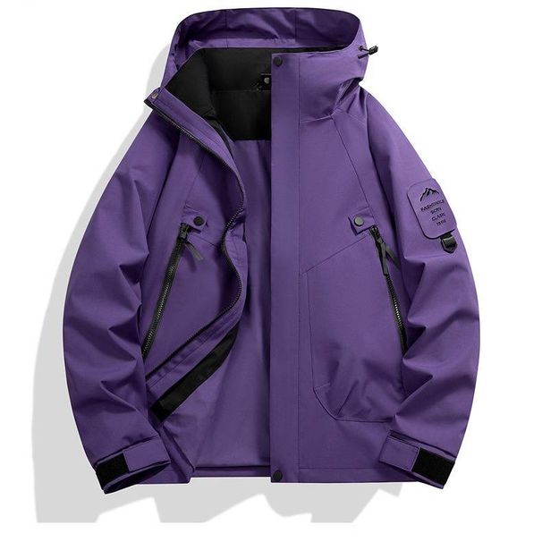 Unisex Couple's Outdoor Windproof Hooded Jacket - Sporty Pullover Anorak With Color Block Design_viptrois.com