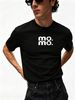 3 Pack Men's Oversized T-Shirts, 100% Cotton Crew Neck Casual Tees, Relaxed Fit Stacked "mo. Mo." Letter Logo Basic Tops, Black White Grey_viptrois.com