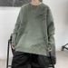 Loom Loom Distressed Sweater Men Autumn Winter Japanese Retro Casual Split Knitwear Ins Trendy Loose Knit Jacket_viptrois.com