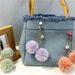 Bag Charm Cute Pearl Keychain Small Fresh Candy Plush Ball Bag Pendant Car Key Chain Earphone Cover Pendant Accessories_viptrois.com