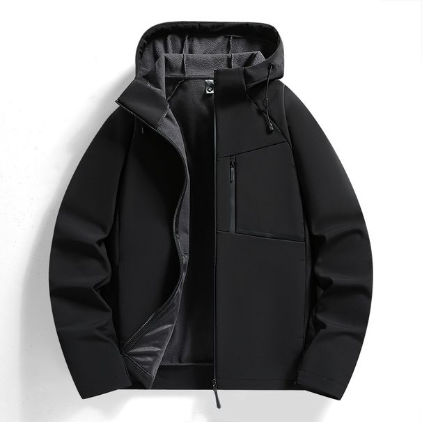 Men's Softshell Jacket – Fleece-Lined Winter Coat With Hood, Windproof & Warm Stand Collar Outerwear (L-5XL) Unisex Oversized Casual Parka_viptrois.com