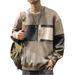 Japanese Retro Sweatshirt Men's Spring Loose Design Long Sleeve T-Shirt High Street Ins Trendy Brand Cool Color Block_viptrois.com