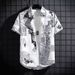 Men's Clothing Men's Ice Silk Breathable Summer Trendy High End Printed Shirt Half Sleeved Inch Shirt_viptrois.com