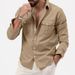 Men's Clothing Shirts With Multiple Pockets Casual Long Sleeved Tops_viptrois.com