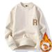 Men’s Double-Layer Fleece Sweatshirt – Retro Inspired Crewneck Pullover (Black/Green/Charcoal/Khaki, M-3XL)_viptrois.com