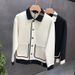 Men's Clothing Autumn Lapel Knitted Cardigan Contrast Color High End Fashion Trend Niche All Match Personality Jacket_viptrois.com