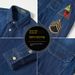 Vintage Military Denim Shirt Jacket For Men – M1942 Workwear Style With Embroidery, Relaxed Fit & Breathable Cotton, Retro Casual Overshirt_viptrois.com