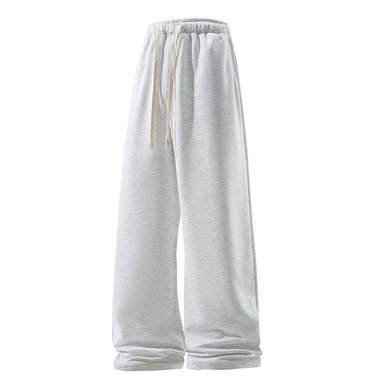 Men's Clothing Elastic Waist Trend European And American Version Solid Color Simple Spring And Autumn Sports Straight Casual Trousers_viptrois.com