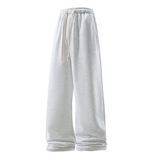 Men's Clothing Elastic Waist Trend European And American Version Solid Color Simple Spring And Autumn Sports Straight Casual Trousers_viptrois.com