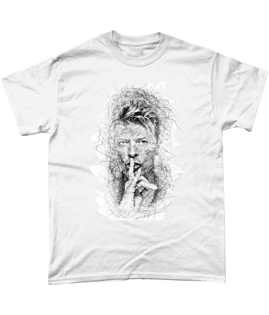 David Bowie Sketch T Shirt Mens Womens Tees Top Ziggy Stardust_viptrois.com