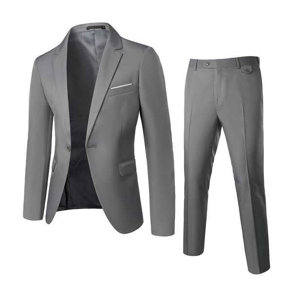 2024 Cross-border European Size Spring And Autumn Men's Casual Basic Suits Men's Business Formal Suits Solid Color Suits_viptrois.com