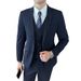 Men's Two-Button Slim Fit Suit Set – Business Formal & Wedding Blazer With Notch Lapel & Center Vent (Navy/Black/Gray, Optional Vest)_viptrois.com