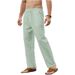 Men's Clothing New Men's Solid Color Cotton And Linen Pants Slim Casual Pants_viptrois.com