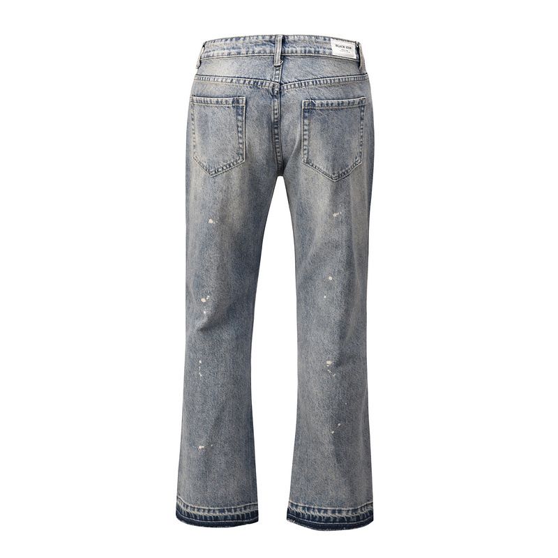 Men's Clothing The Same Style Of Ink Washed Flared Jeans From European And American High Streets_viptrois.com