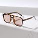 Fashionable Simple Square Frame UV Protection Internet Celebrity Double Bridge Rivet Pilot Sunglasses_viptrois.com