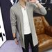 1 2025 Autumn New Mid-Length Knitted For Men Korean Style Slim Fit Student Sweater Jacket Youth Cardigan Trend_viptrois.com