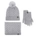Women's Scarves Hat scarf gloves three piece set winter plus velvet outdoor warm wool ball knitted hat three piece set_viptrois.com
