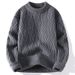 Men's Cable Knit Sweater - Winter Crewneck Pullover With Fleece Lining In Solid & Patterned Colors (Navy, Black, Grey & More)_viptrois.com