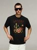 Desert Cactus Rose Graphic Oversized 100% Cotton T-Shirt Men's Casual Streetwear Tee_viptrois.com