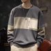 Japanese Retro Sweatshirt Men's Spring Loose Design Long Sleeve T-Shirt High Street Ins Trendy Brand Cool Color Block_viptrois.com