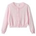 Korean Style Imitation Linen Children's Hollow Sweater Jacket Short Top Summer Sun Protection Air Conditioning Shirt Girls Knitted Cardigan Thin_viptrois.com