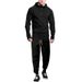 Men's Autumn Winter Two Piece Suit Hooded Fleece Sweatshirt And Sweatpants Casual Loose Fit European Size_viptrois.com
