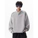 Half Button Design High Neck Hoodie Trendy New Style Fashion Design Versatile Loose Top_viptrois.com